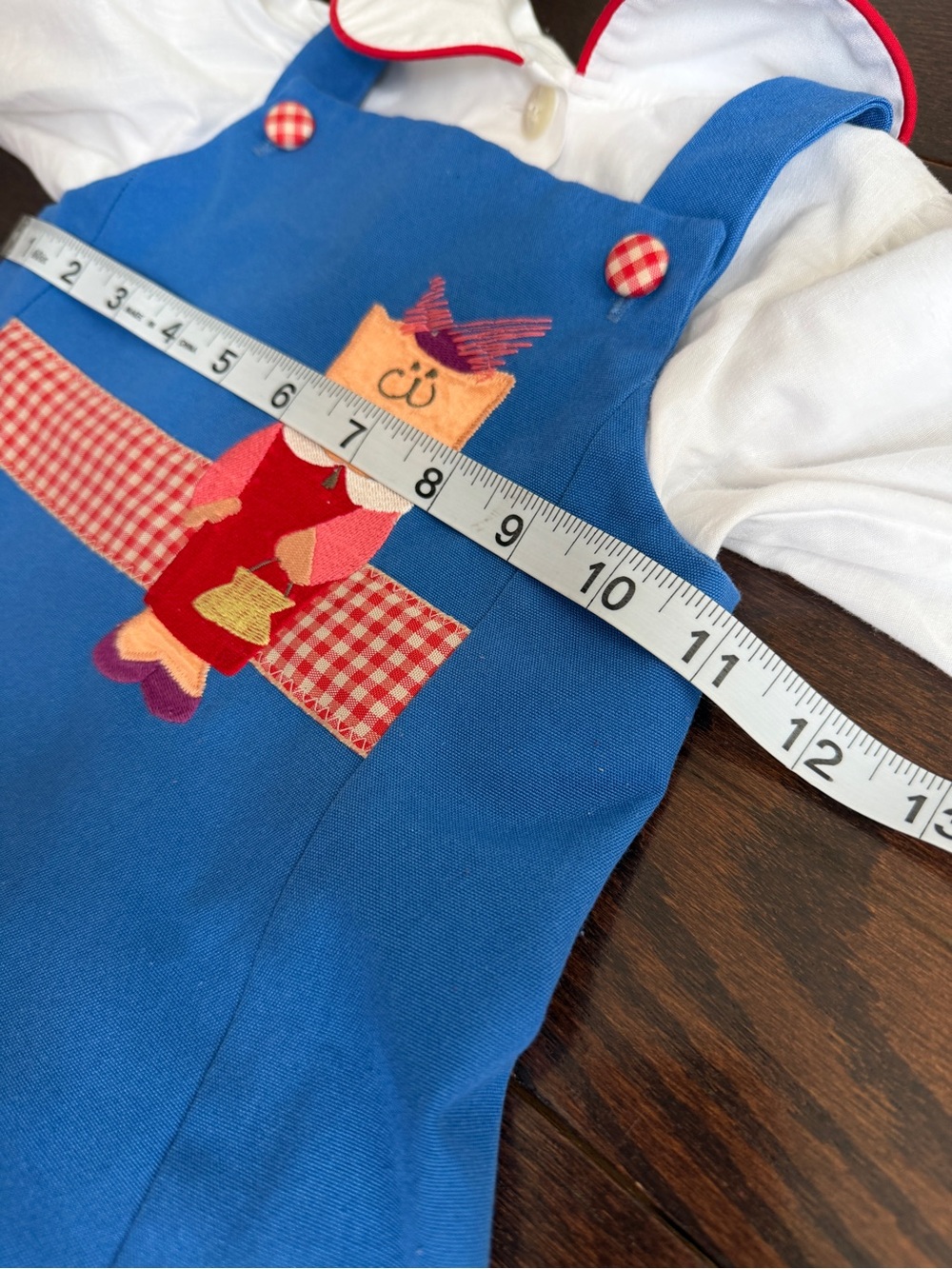 Vintage Chocolate Soup Blue Dress with Appliqué and White Blouse Set 2T - Picture 9 of 10